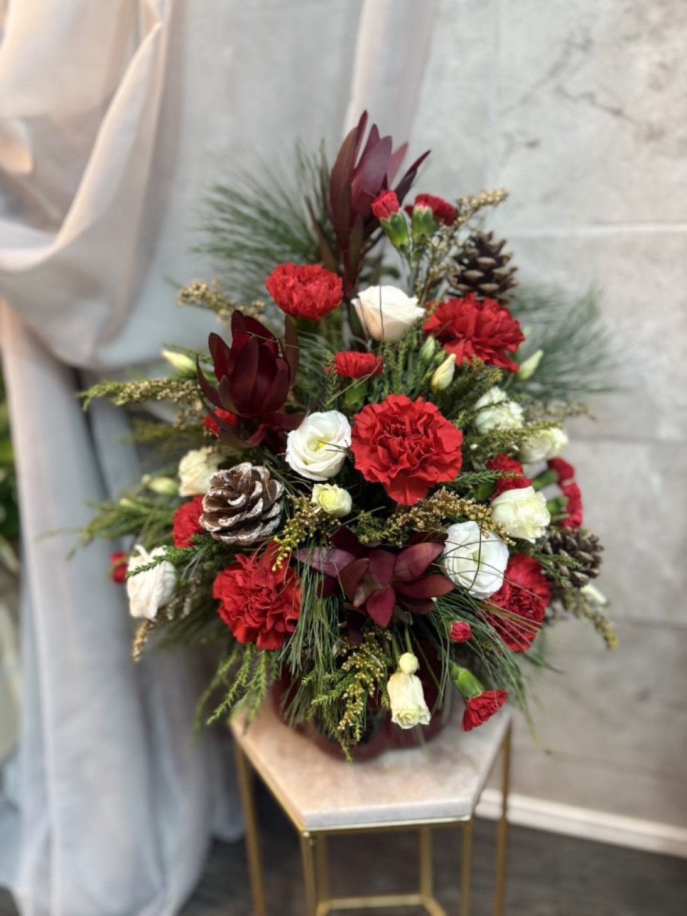 fresh flowers in ceramic vase
